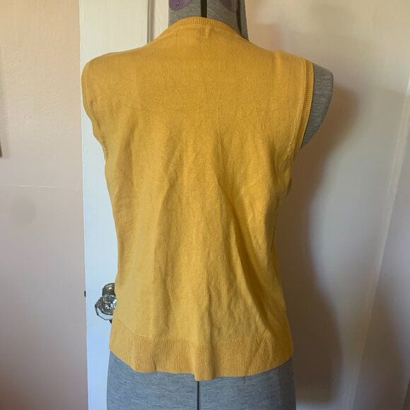 Charter Club Silk Blend Knit Camisole Tank Top Size M Mustard Yellow Preppy - Picture 3 of 5